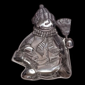 -Vtg Lenox serving snowman tray silver plate